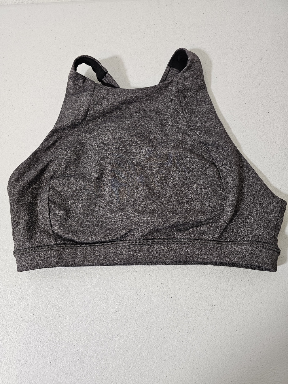 Lululemon Women's M Gray/Black Strappy Crossback Wireless Sports Bra Logo